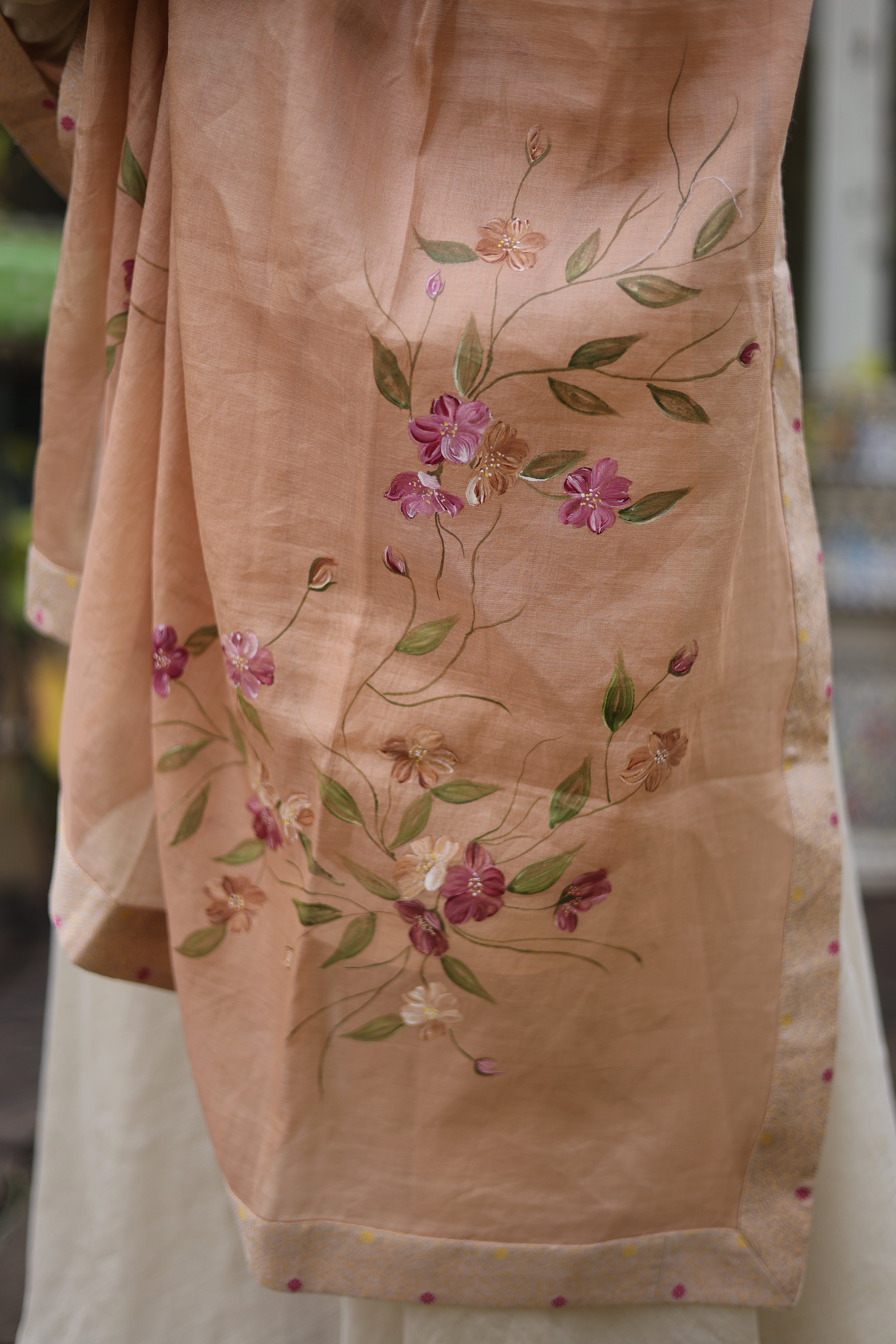 Actor Sagarika Z Ghatge in our Beige Diamond-Tissue Anarkali