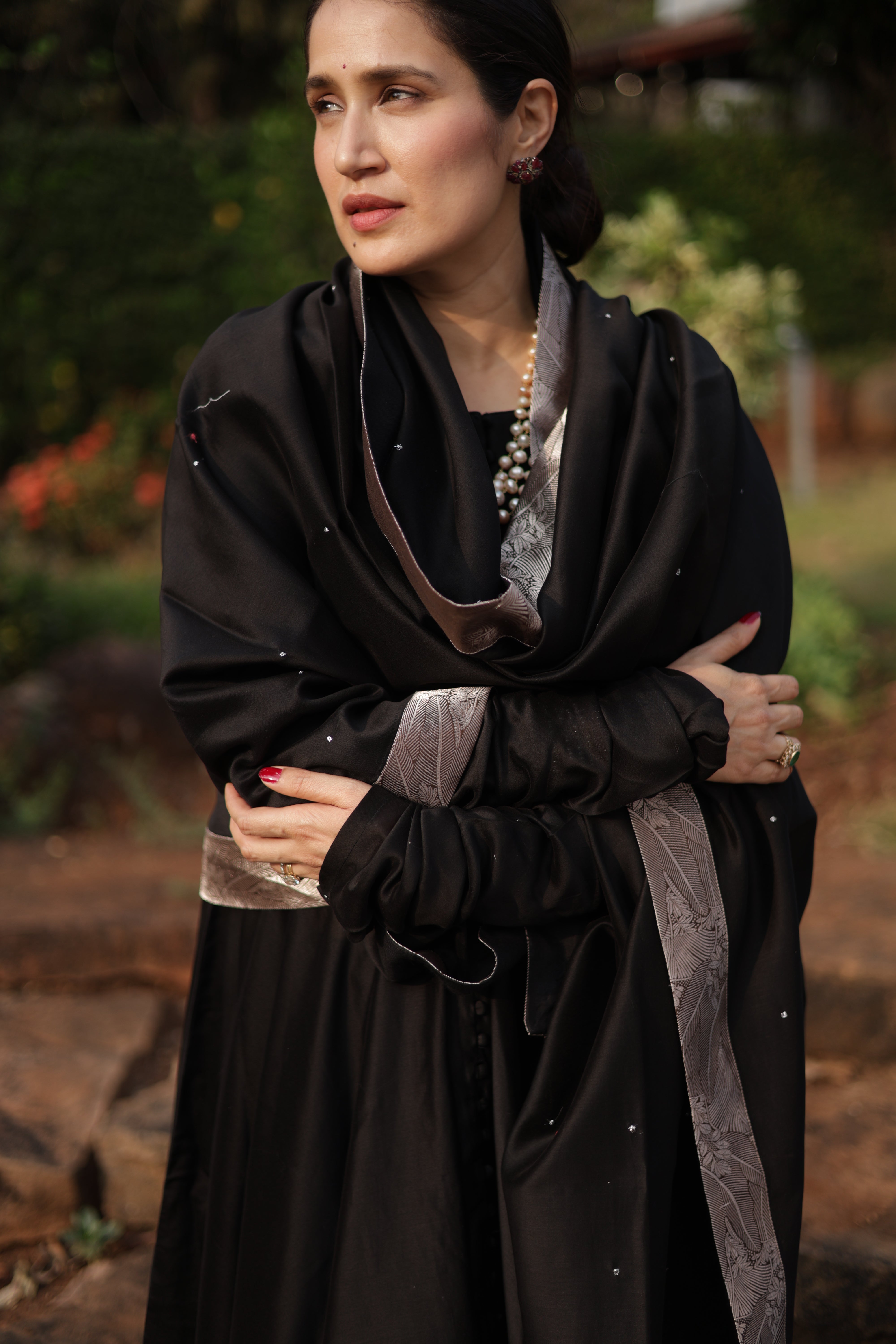 Actor Sagarika Z Ghatge in our Regal Black Anarkali