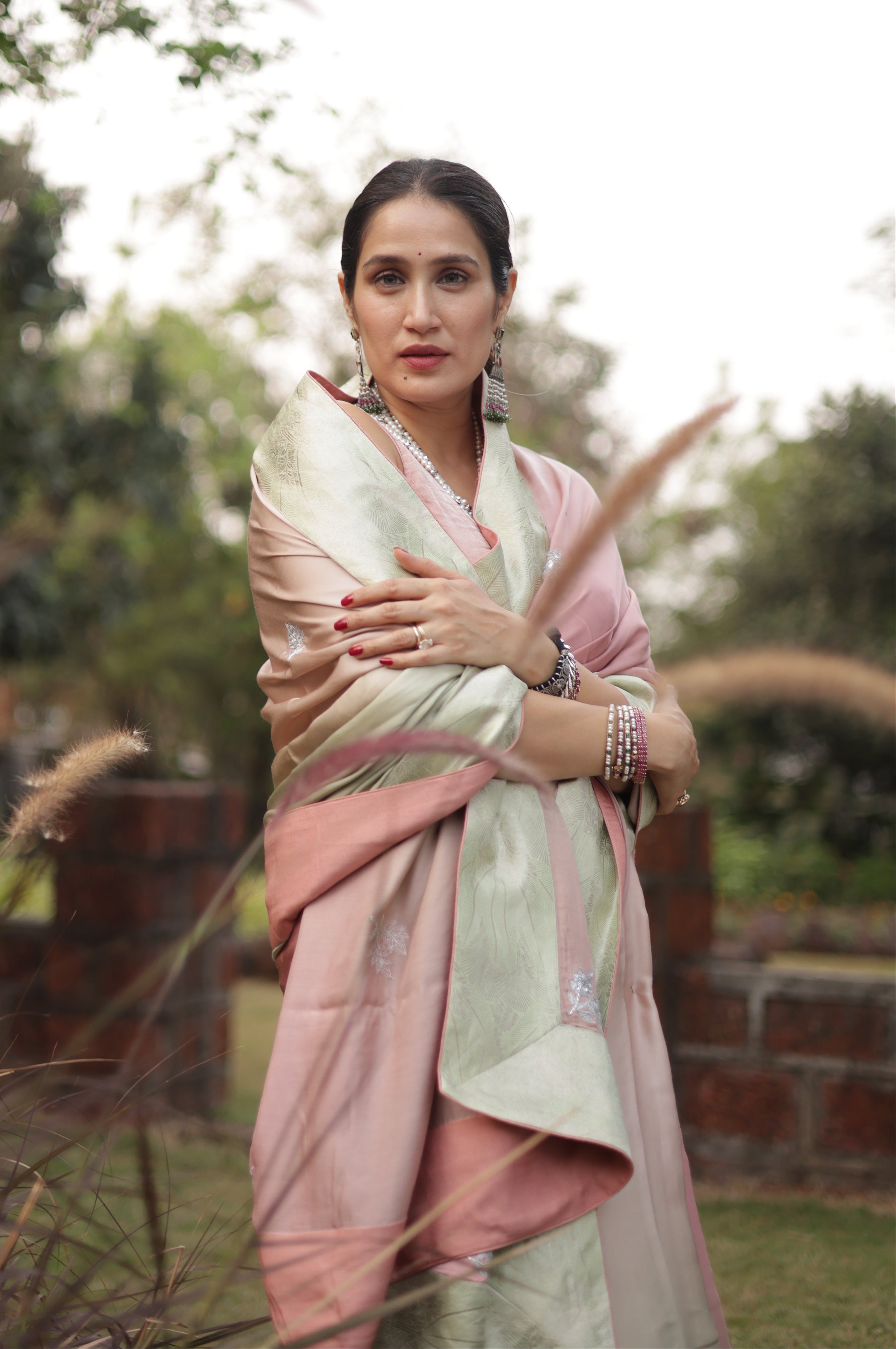 Actor Sagarika Z Ghatge in our Ombre Satin-Silk Saree