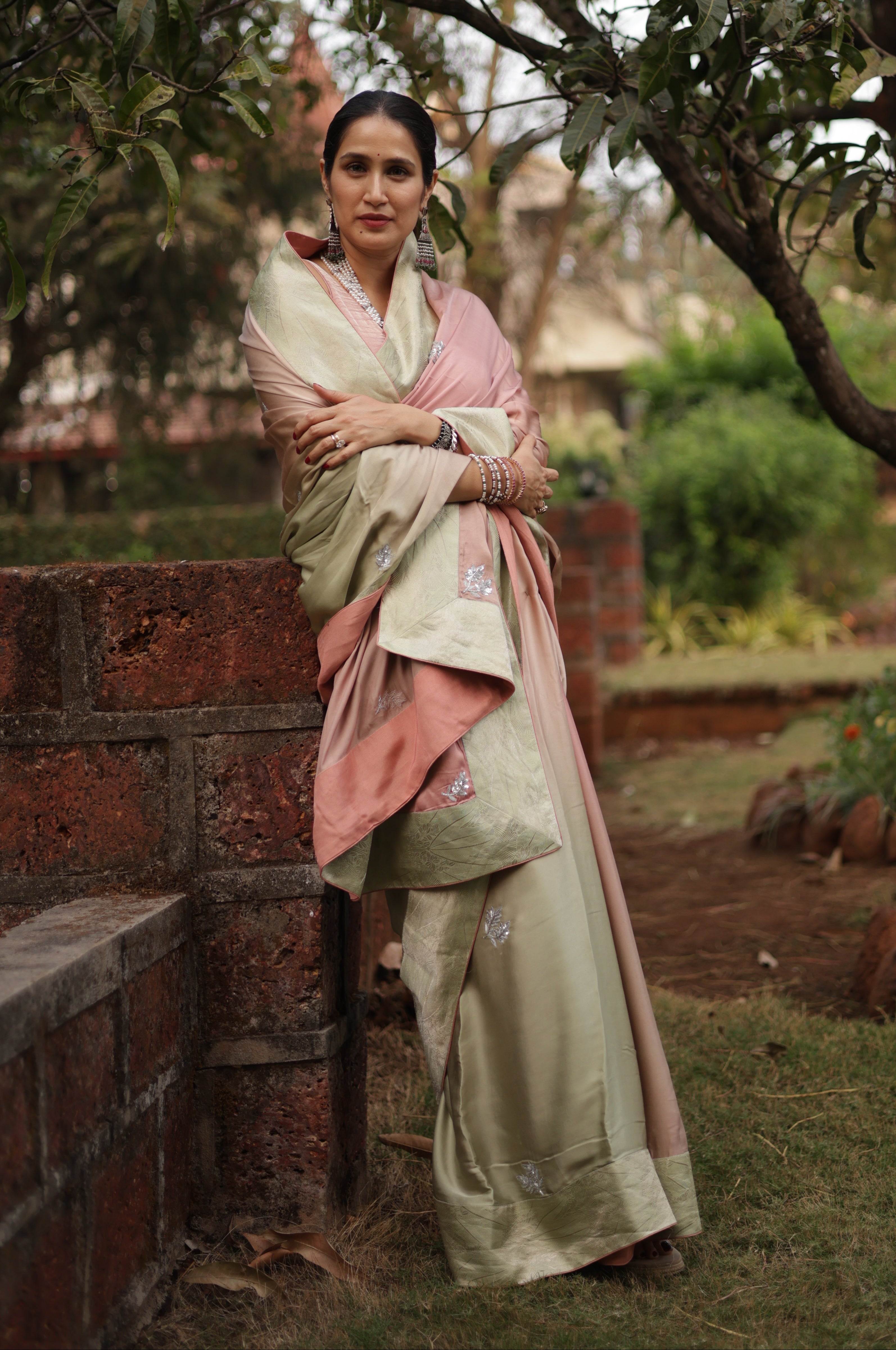 Actor Sagarika Z Ghatge in our Ombre Satin-Silk Saree