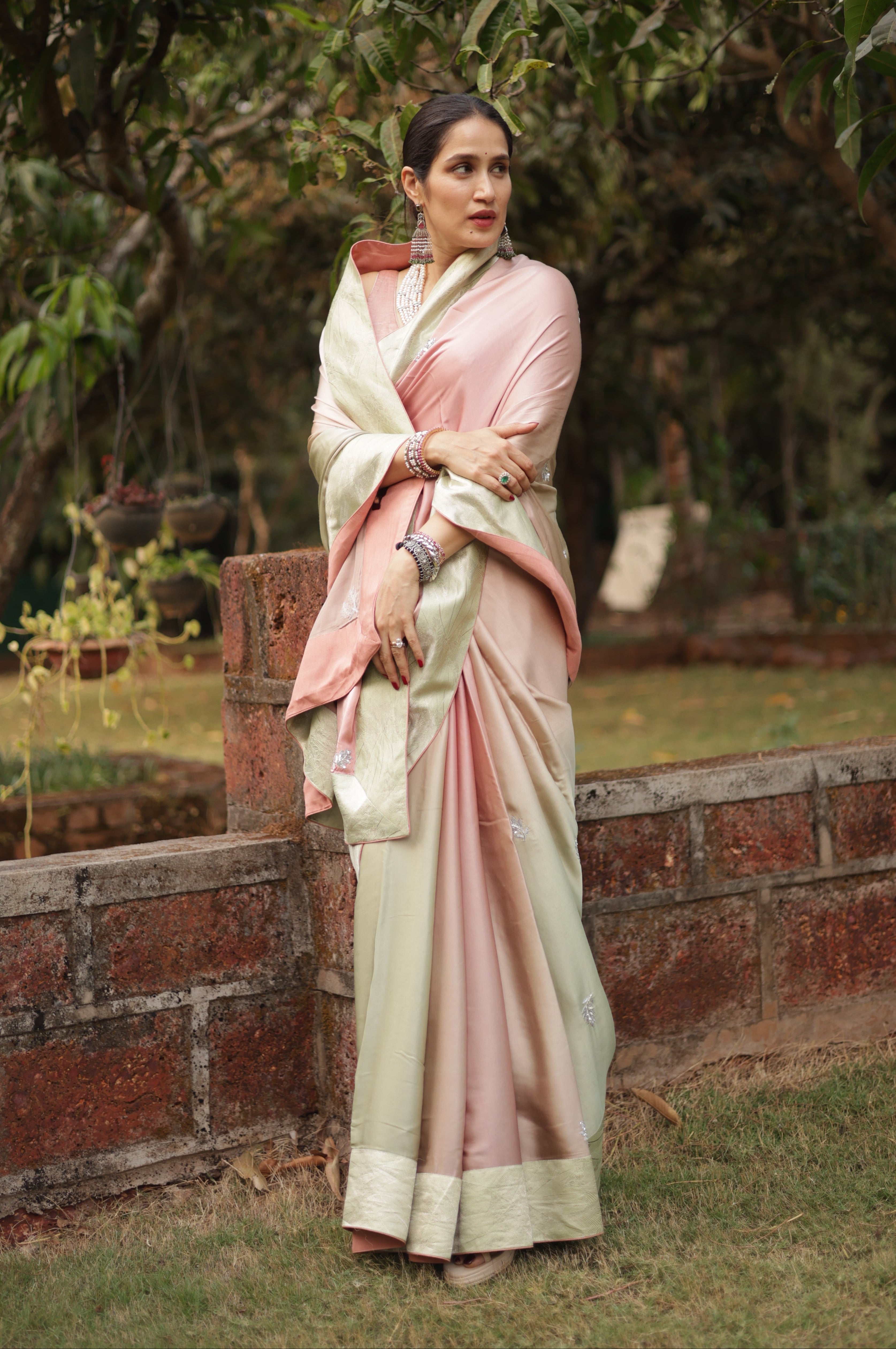 Actor Sagarika Z Ghatge in our Ombre Satin-Silk Saree