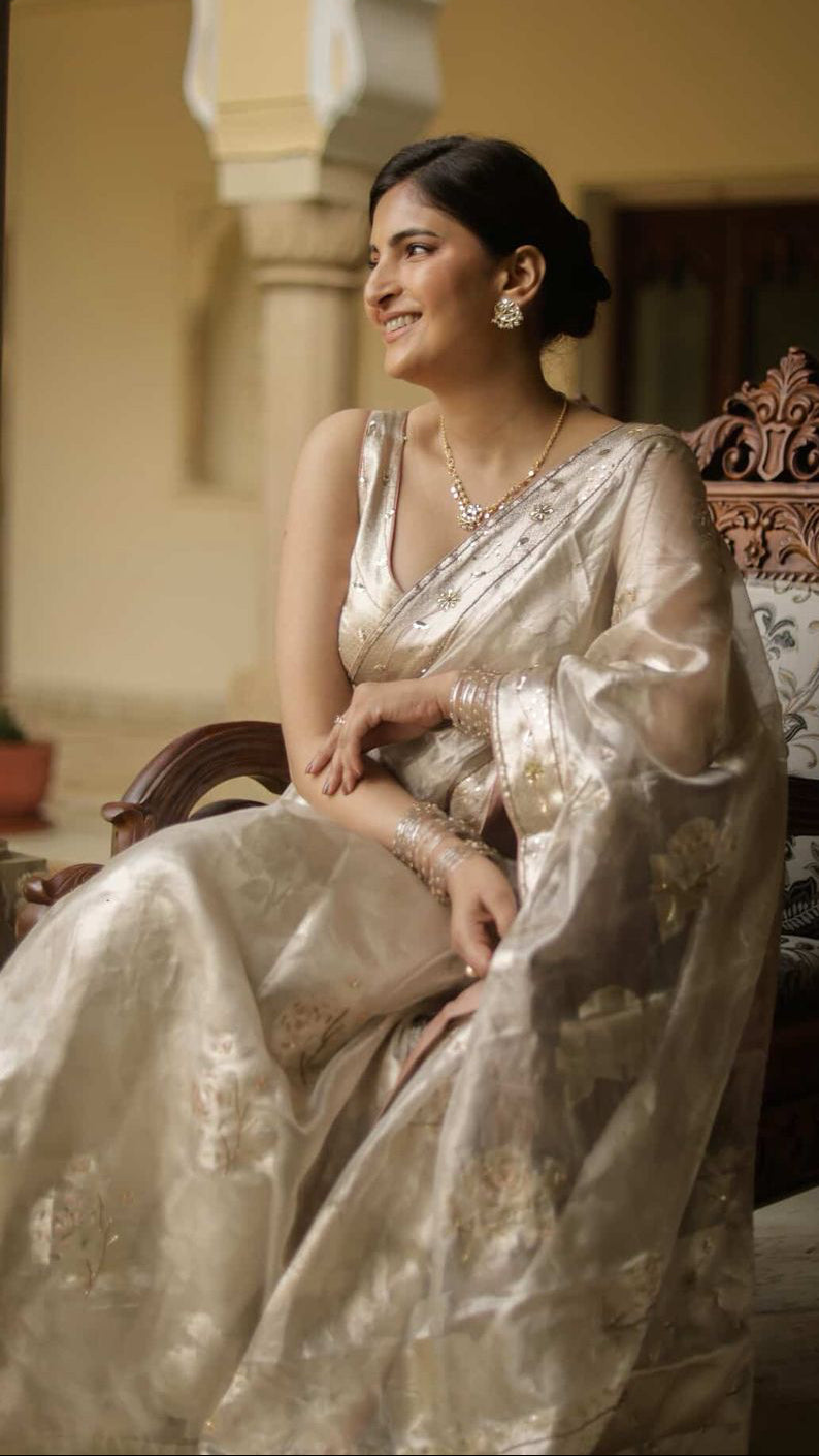 Actor Shivani Raghuvanshi in our Silk-Organza Saree