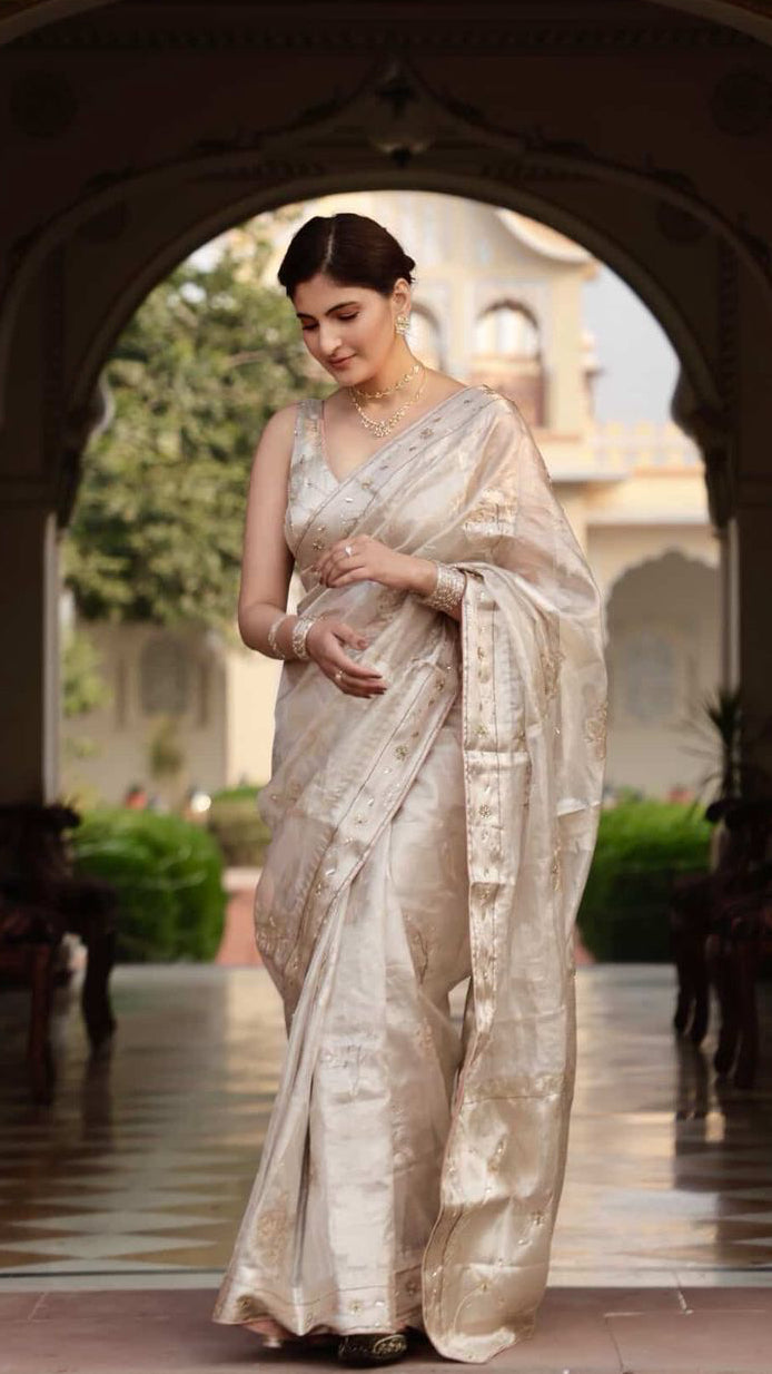 Actor Shivani Raghuvanshi in our Silk-Organza Saree