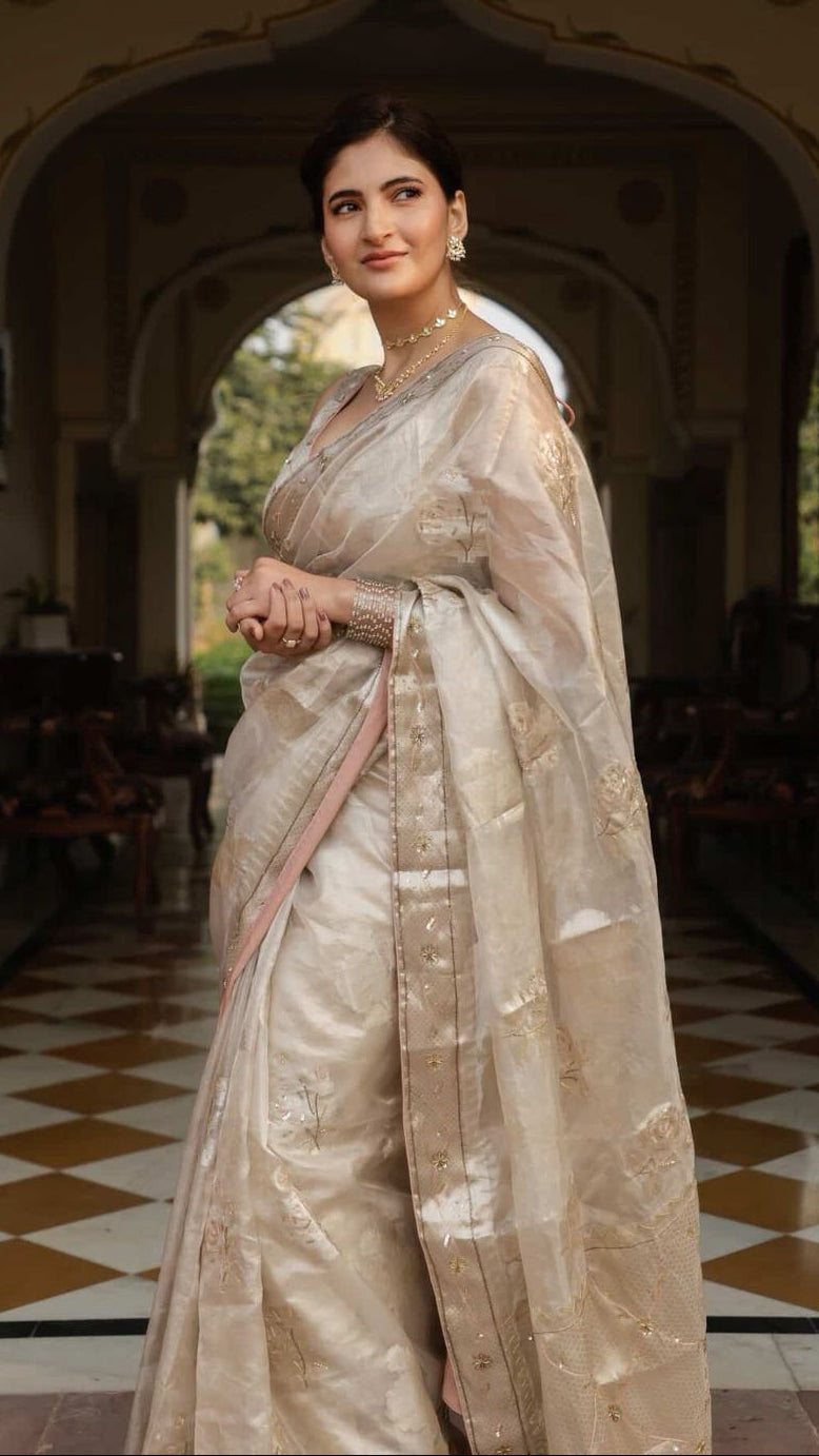Actor Shivani Raghuvanshi in our Silk-Organza Saree