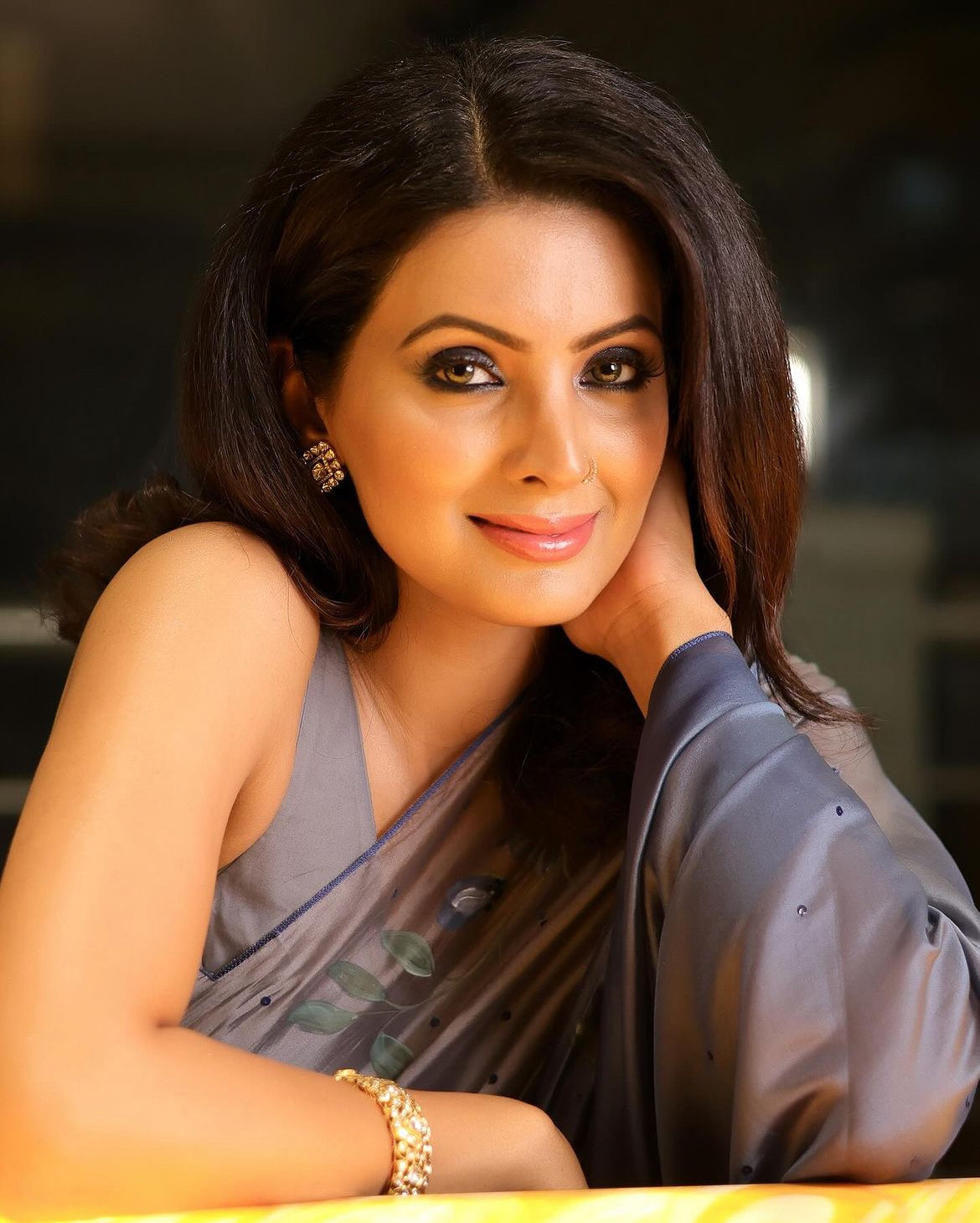 Actor Geeta Basra in our elegant Silk-Organza Saree