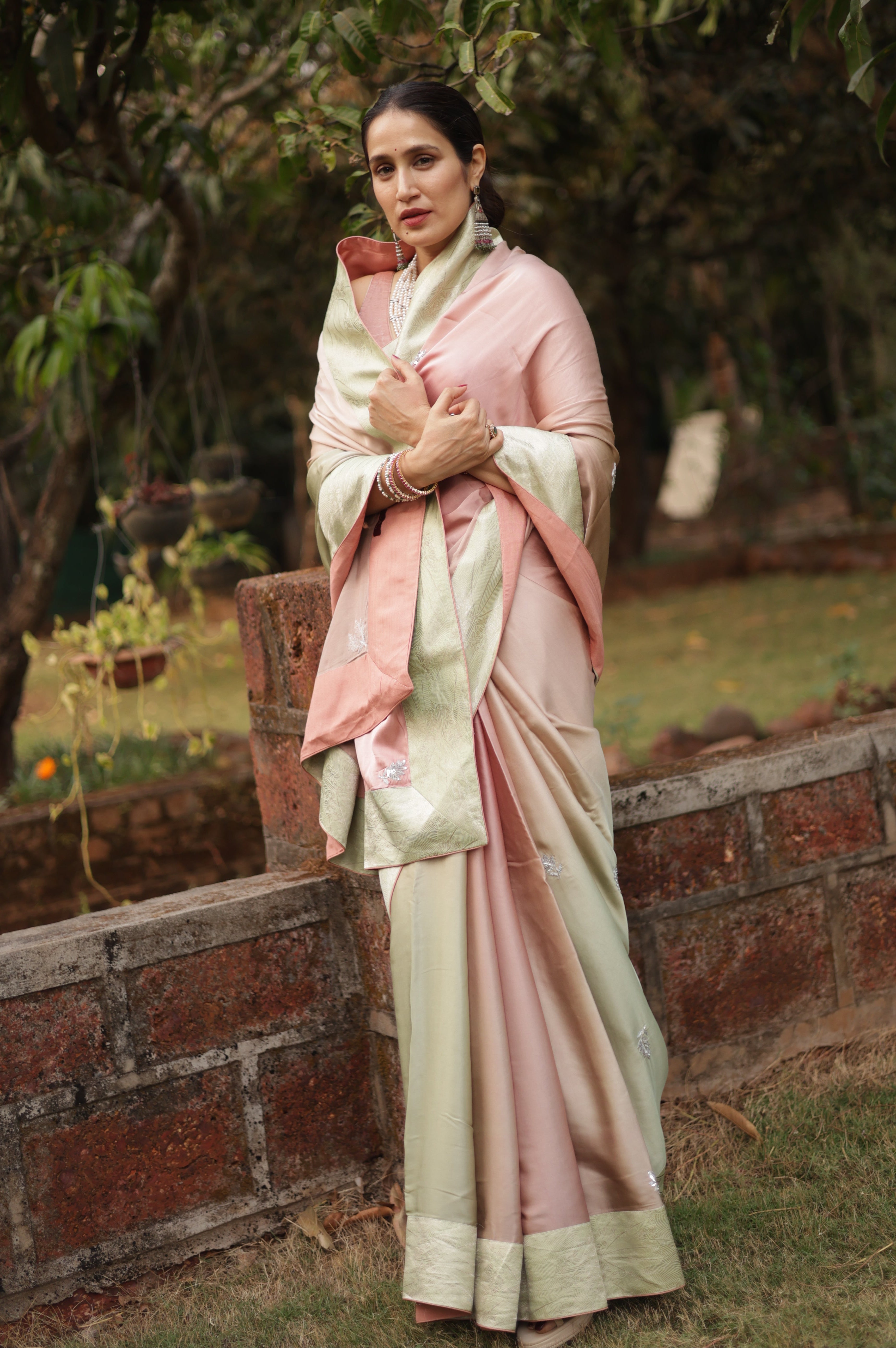 Actor Sagarika Z Ghatge in our Ombre Satin-Silk Saree