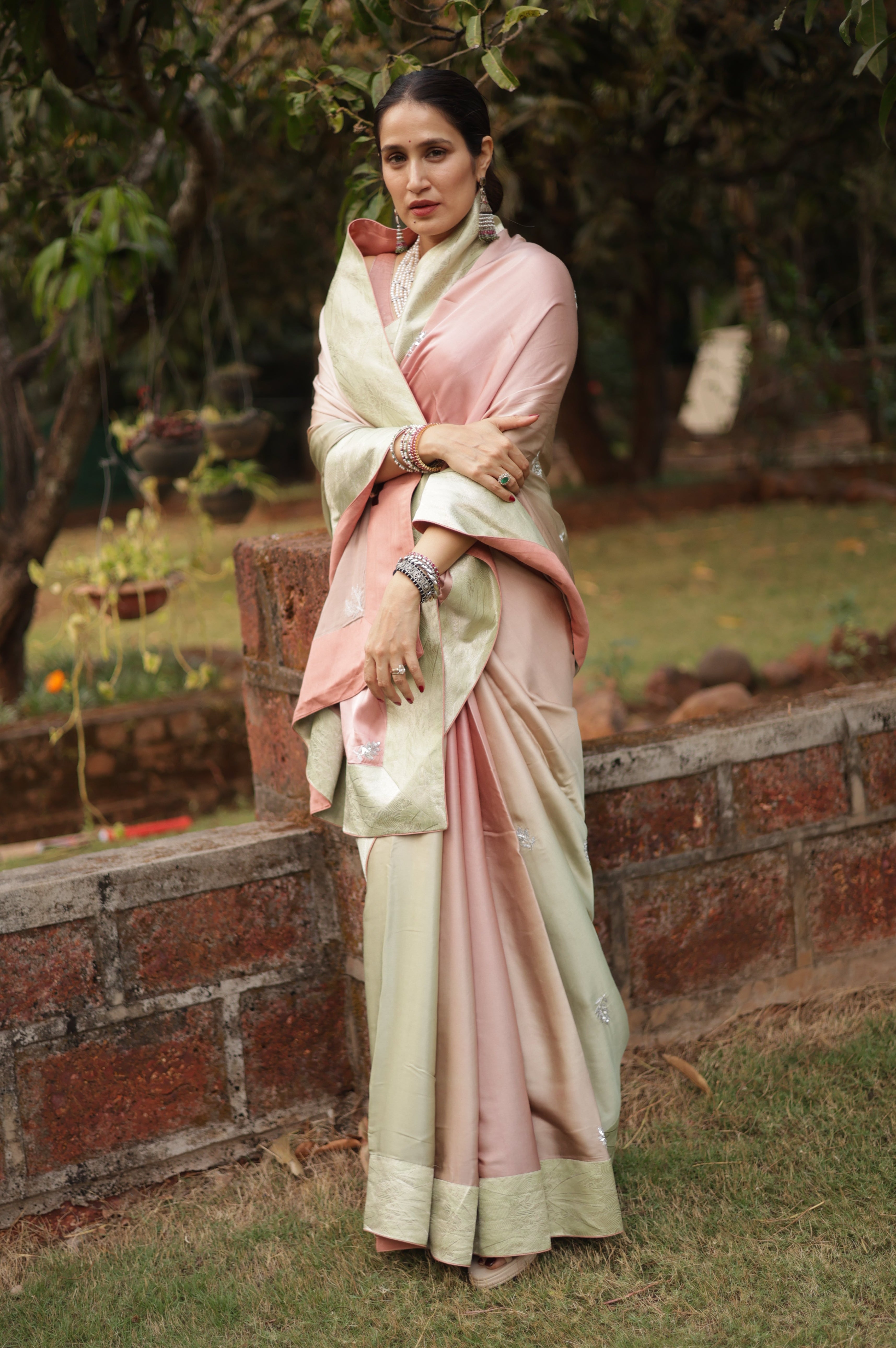 Actor Sagarika Z Ghatge in our Ombre Satin-Silk Saree