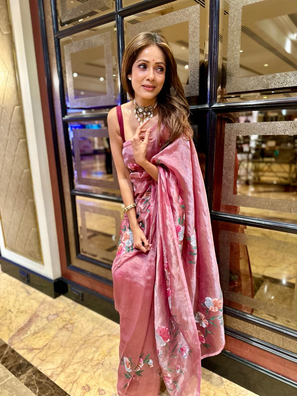 Actor Vidya Malavade in our elegant Silk-Tissue Saree