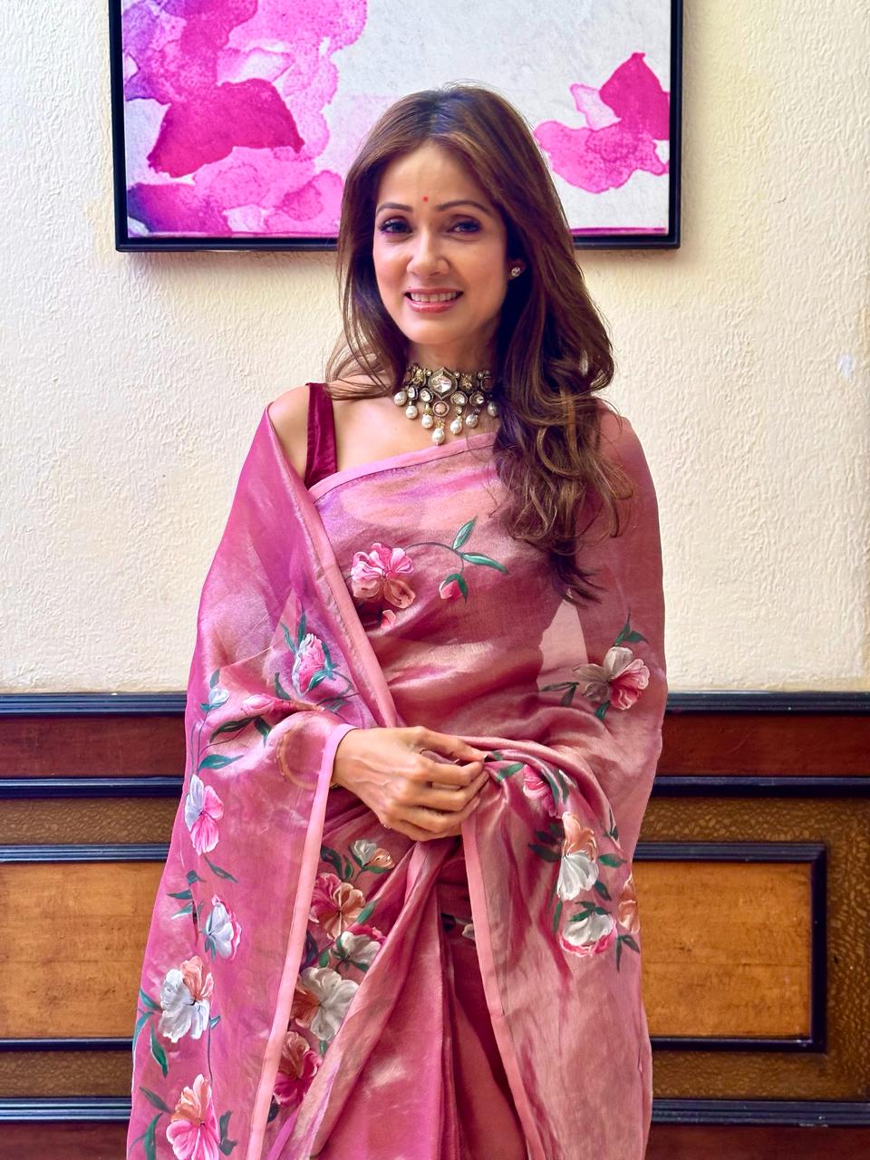 Actor Vidya Malavade in our elegant Silk-Tissue Saree