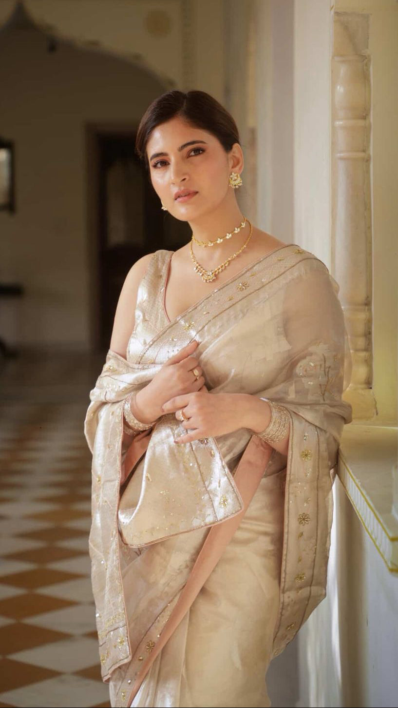 Actor Shivani Raghuvanshi in our Silk-Organza Saree