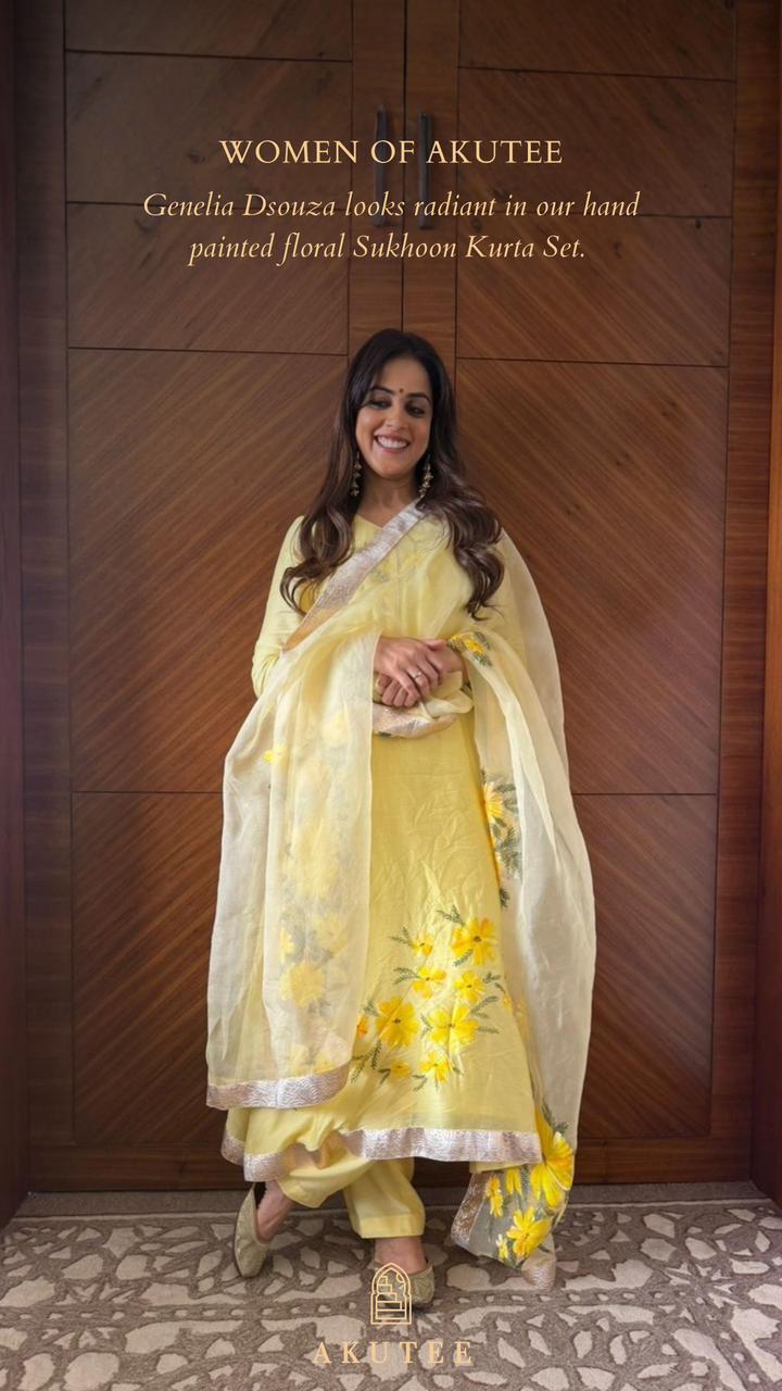 Actor Genelia Deshmukh in our Modal Silk Kurta