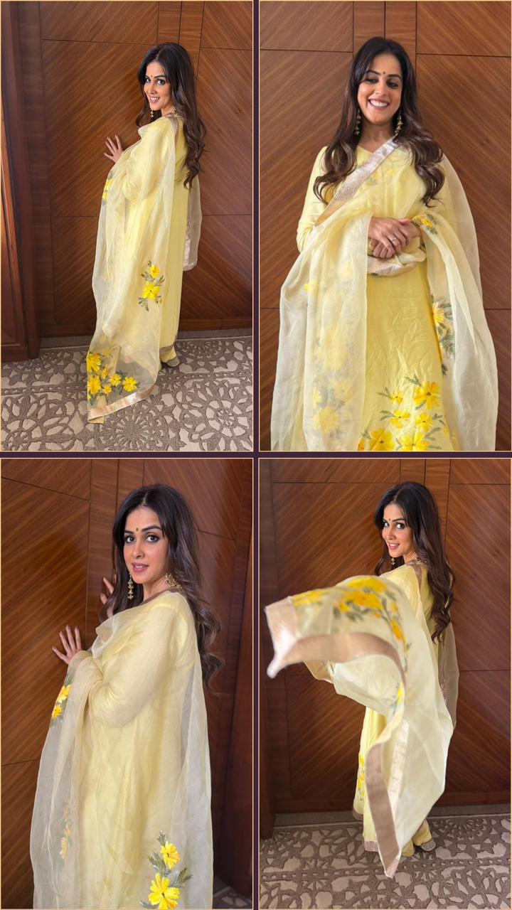 Actor Genelia Deshmukh in our Modal Silk Kurta